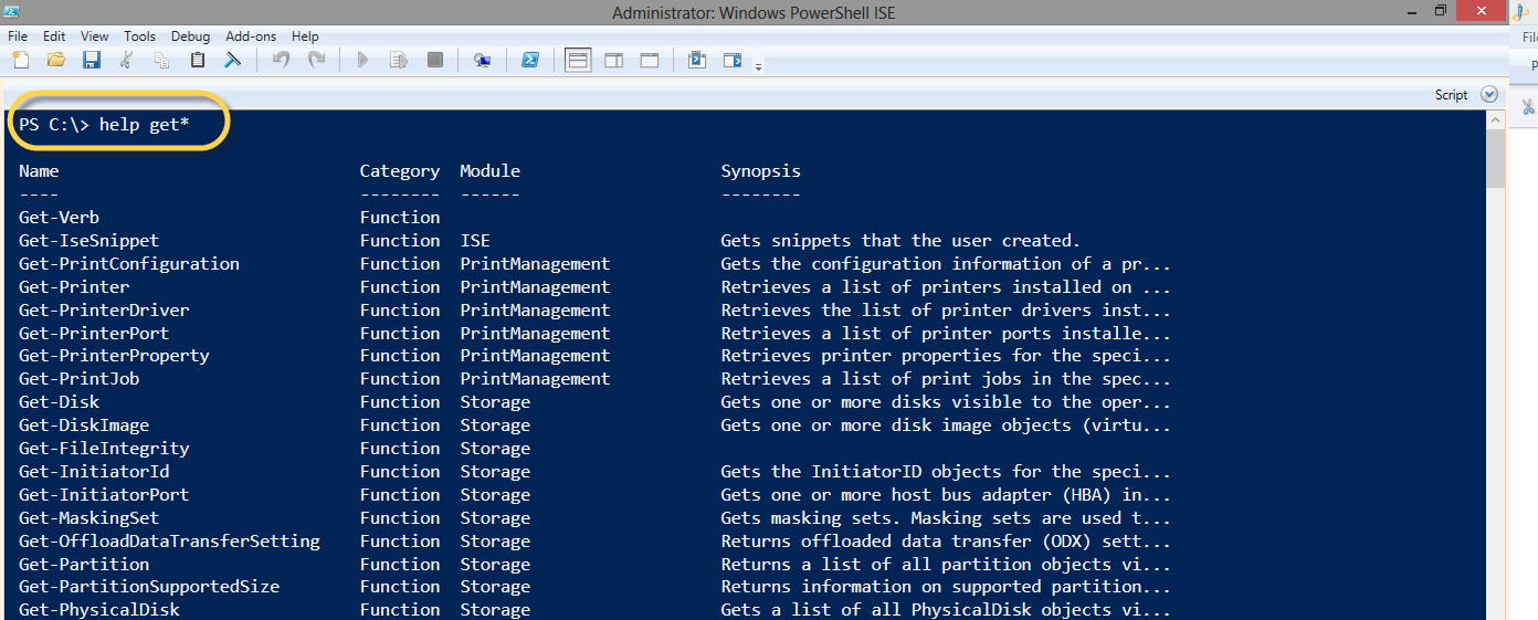 EXECUTING COMMANDS ON WINDOWS POWERSHELL ISE