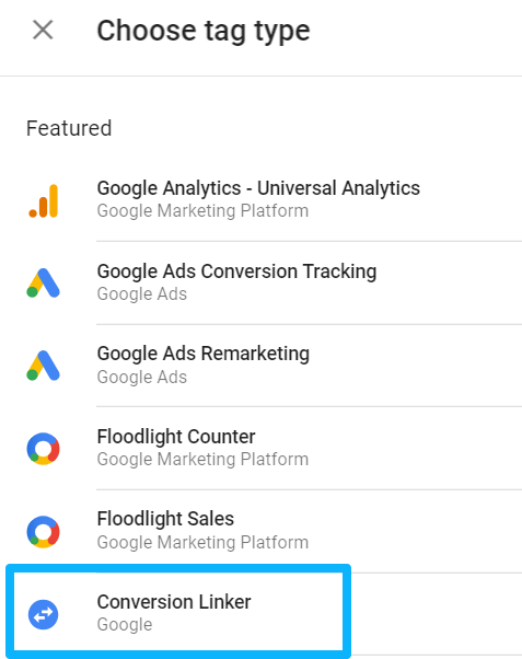 Google Tag Manager Conversion Linker tag
