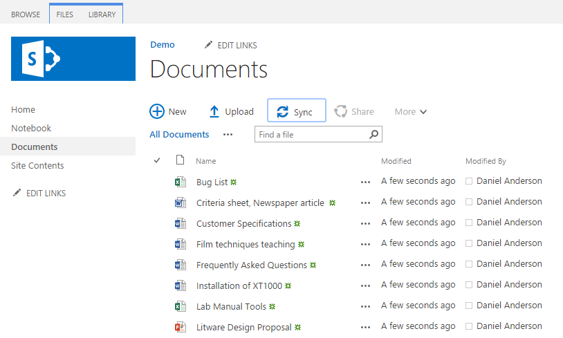 A SharePoint document library
